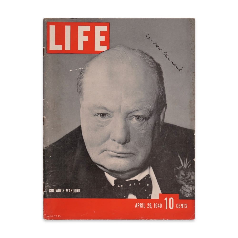 WINSTON CHURCHILL SIGNED LIFE MAGAZINE - APRIL 29, 1940 (1 of 3)