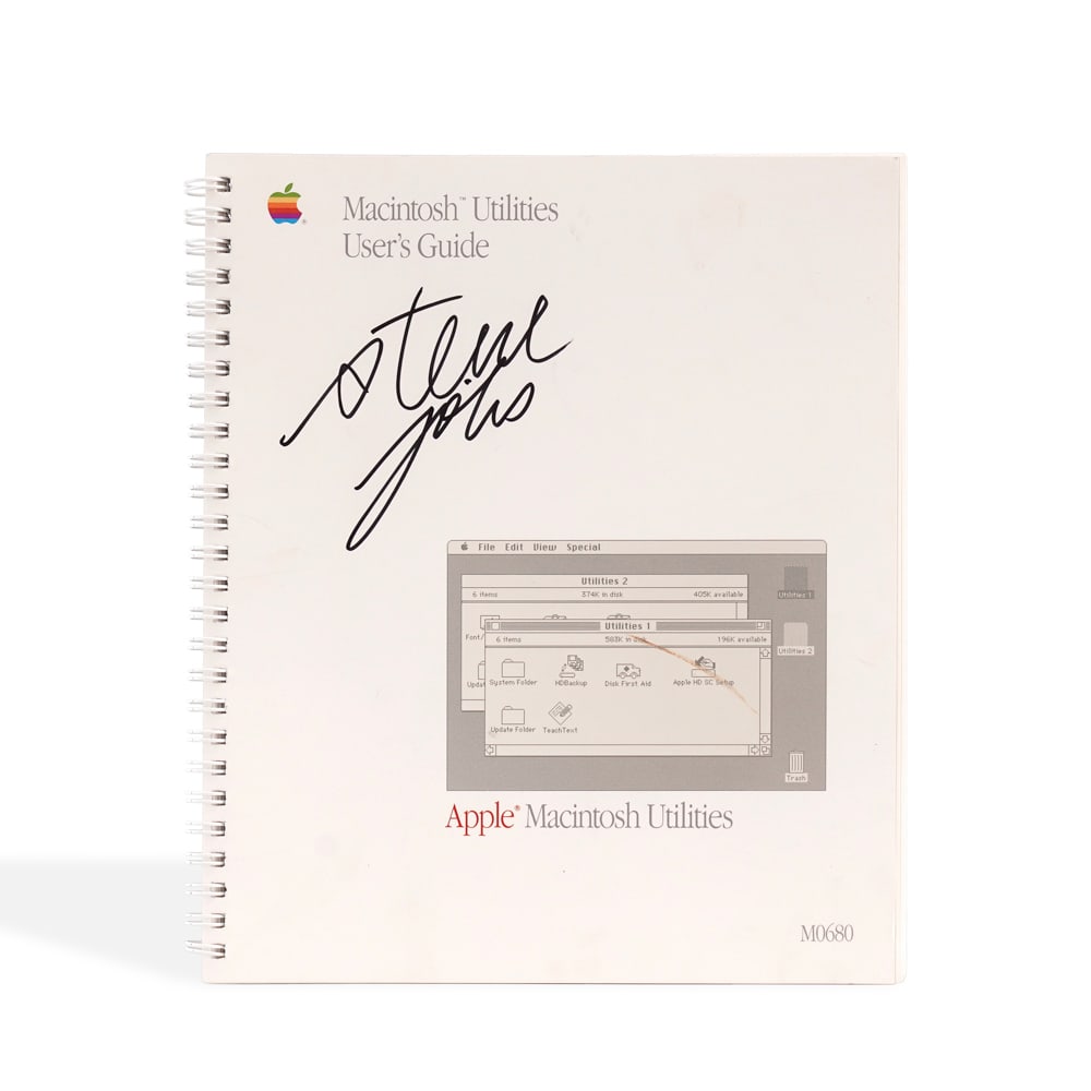 STEVE JOBS SIGNED "MACINTOSH UTILITIES USER'S GUIDE" (1 of 3)