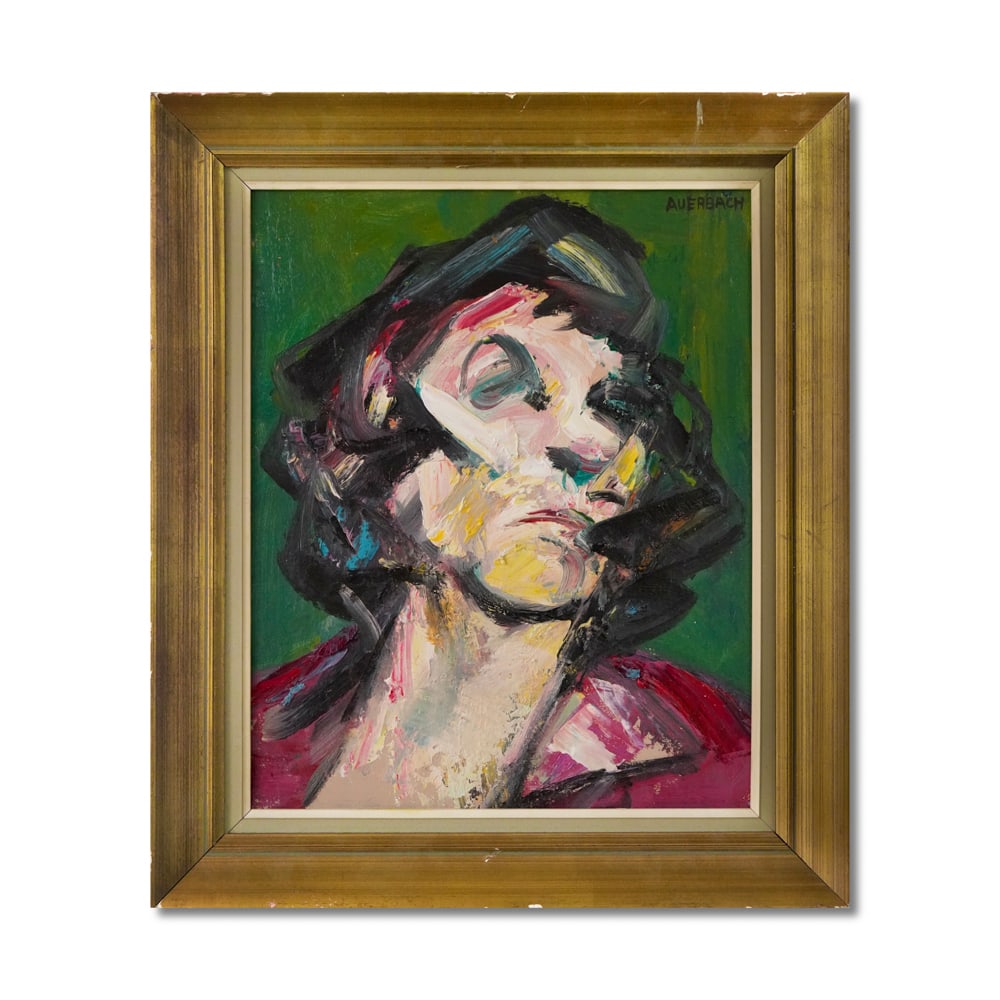 FRANK AUERBACH (1931-2024), ATTRIBUTED TO, OIL ON WOODEN PANEL: Signed (upper right) Image Dimensions: 15 3/4 x 12 3/4 in (40 x 32.5 cm) This painting comes with COA. Frank Auerbach, a towering figure in post-war British painting, is celebrated for his emotionally