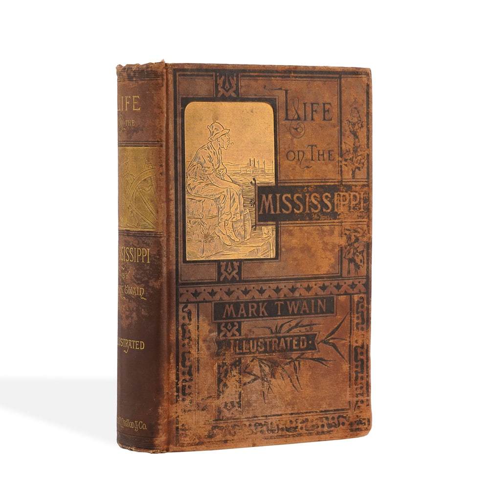 MARK TWAIN SIGNED BOOK: LIFE ON THE MISSISSIPPI (1 of 5)
