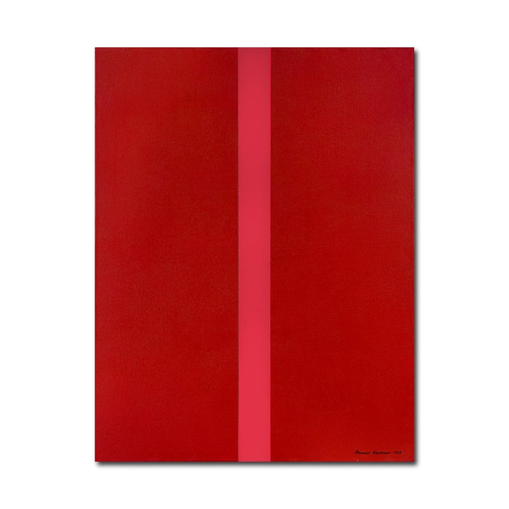 BARNETT NEWMAN (1905-1970), ATTRIBUTED TO, OIL ON CANVAS: Signed (lower right) Image Dimensions: 37 1/2 x 28 3/4 in (95 x 73 cm) This painting comes with COA. Barnett Newman stands as one of the most decisive voices of post-war Abstract Expressionism, and am