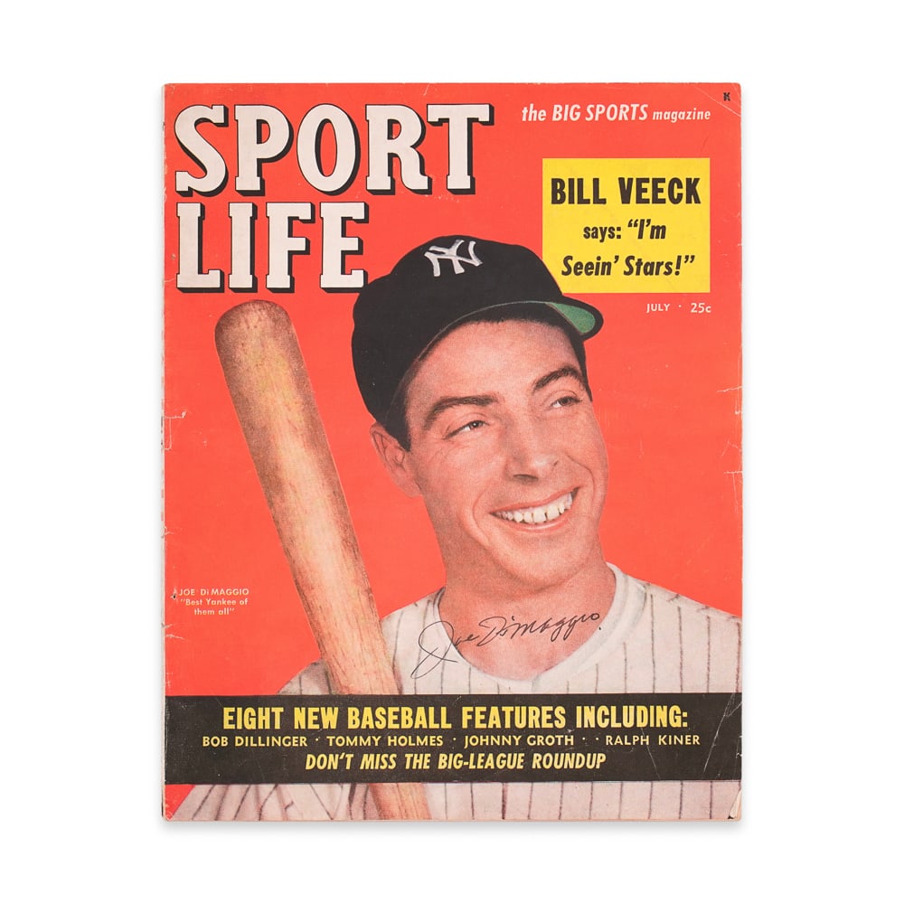JOE DIMAGGIO SIGNED SPORT LIFE MAGAZINE COVER (1 of 3)