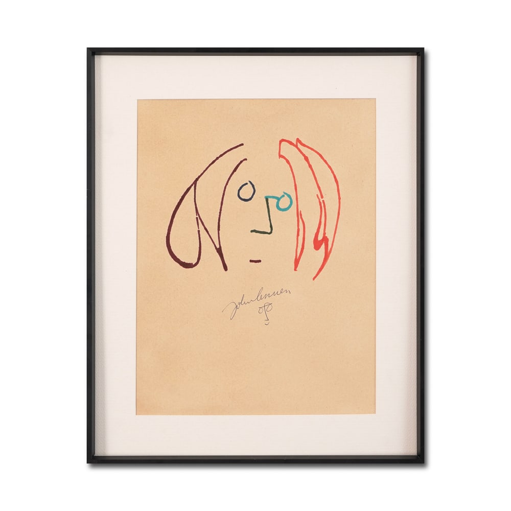 JOHN LENNON SIGNED SELF-PORTRAIT DRAWING (1 of 1)