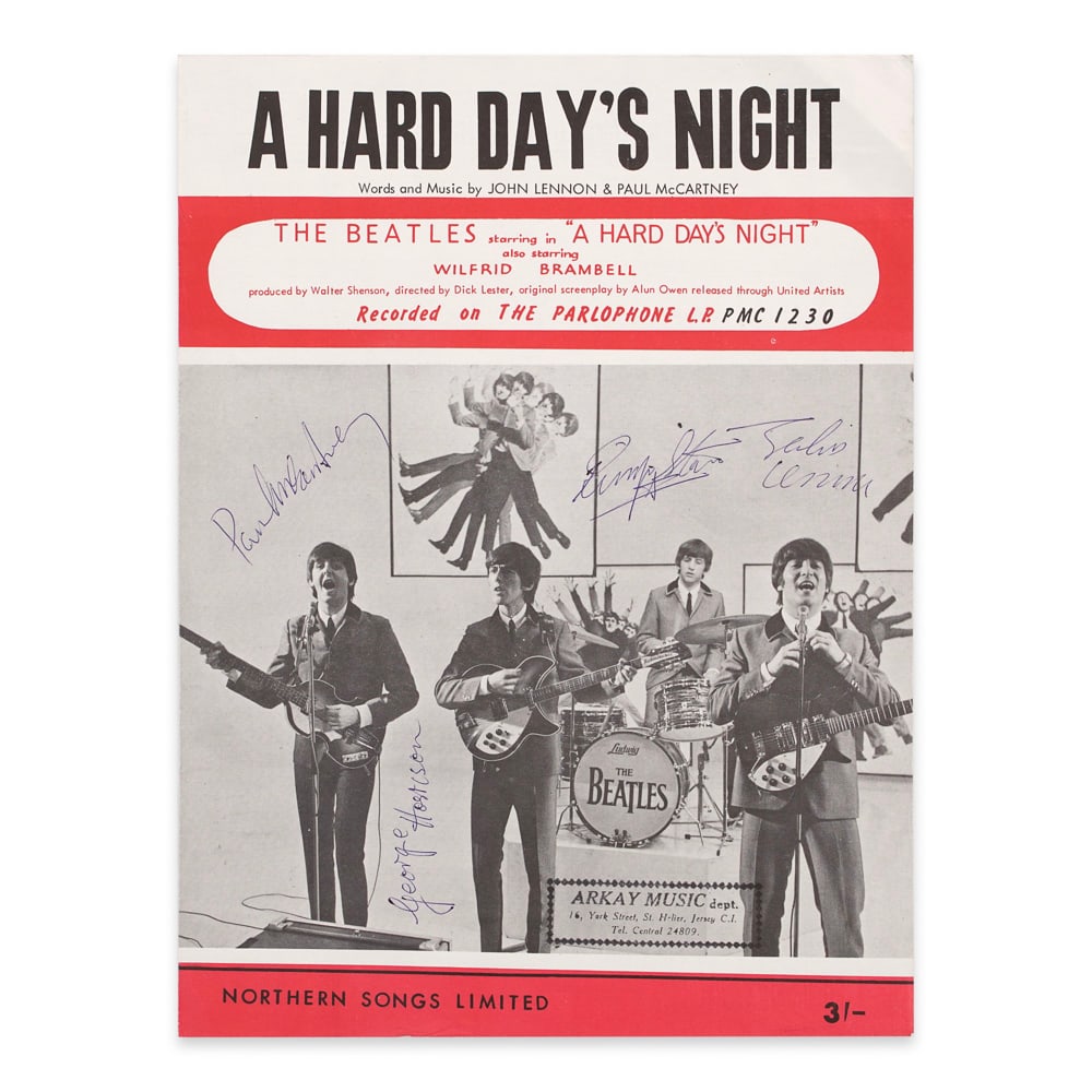 THE BEATLES FULLY SIGNED "A HARD DAY'S NIGHT" SHEET MUSIC (1 of 3)