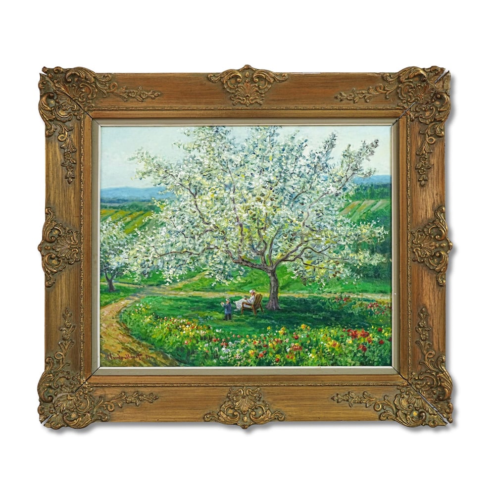 CLAUDE MONET (1840-1926), ATTRIBUTED TO, OIL ON CANVAS: Signed (lower left) Image Dimensions: 20 x 23 3/4 in (50.6 x 60 cm) Framed Dimensions: 31 7/8 x 27 7/8 in (81 x 71 cm) This painting comes with COA. Claude Monet, a central figure of Impressionism, de