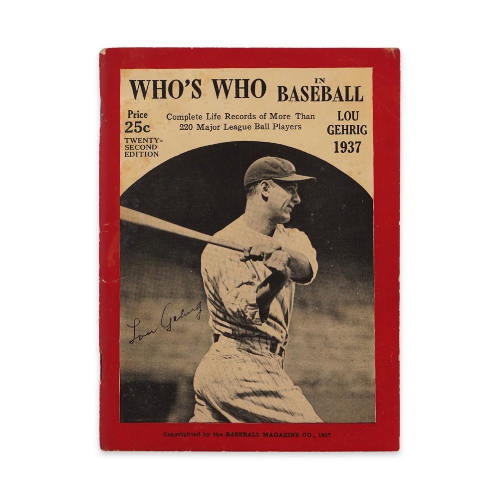 LOU GEHRIG SIGNED 1937 "WHO'S WHO IN BASEBALL" MAGAZINE (1 of 5)