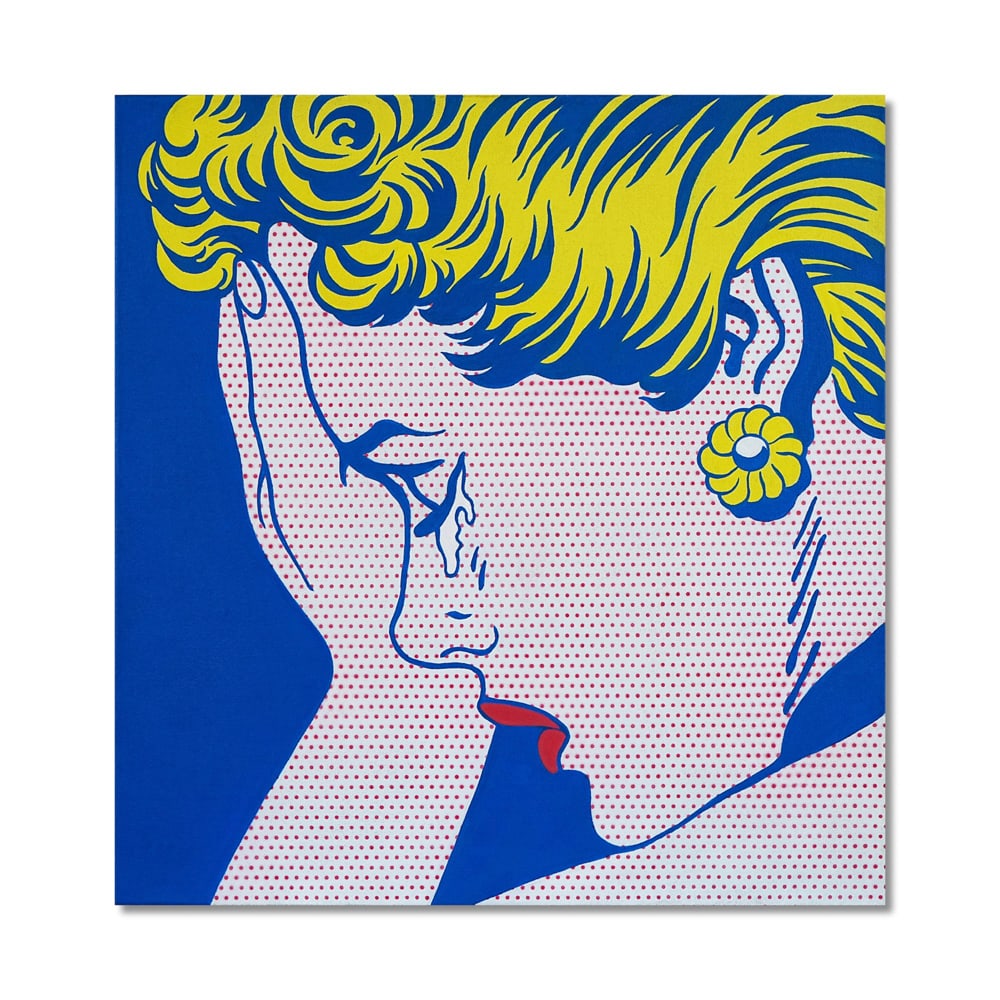 ROY LICHTENSTEIN (1923-1997), ATTRIBUTED TO, MAGNA ON CANVAS: Signed (verso) Image Dimensions: 35 x 33 1/2 in (89 x 85 cm) This painting comes with COA. Roy Lichtenstein, one of the leading figures of the Pop Art movement, transformed the visual language of mass
