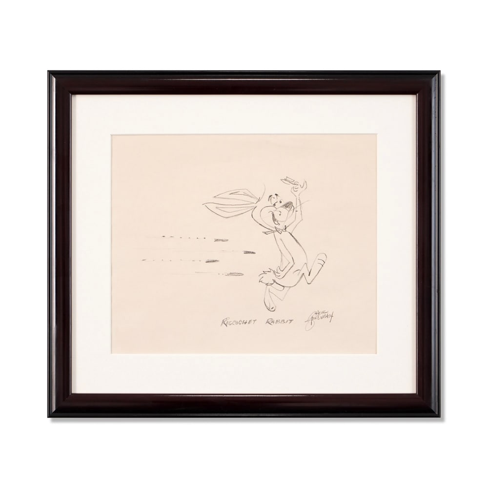 DICK BICKENBACH SIGNED RICOCHET RABBIT DRAWING (1 of 1)