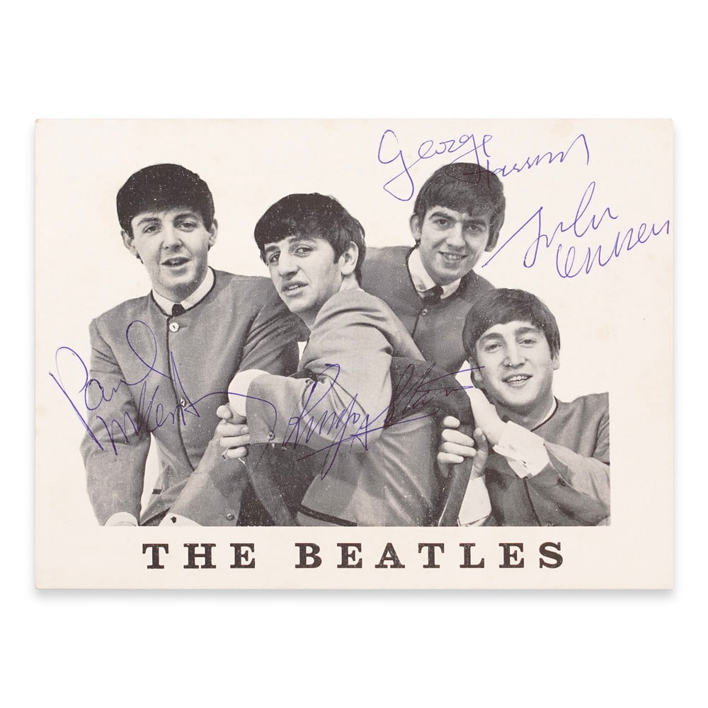 THE BEATLES FULLY SIGNED FAN CLUB PROMO CARD (1 of 2)