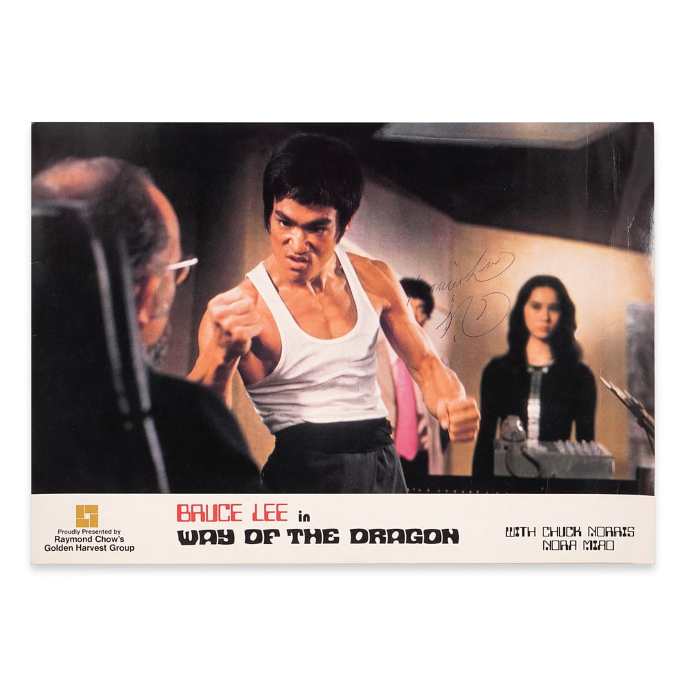 BRUCE LEE SIGNED WAY OF THE DRAGON LOBBY CARD (1 of 1)