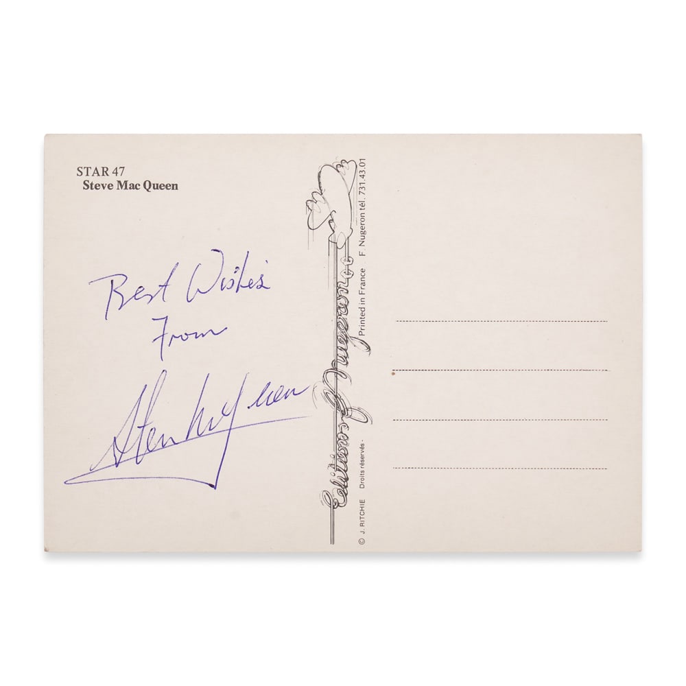 STEVE MCQUEEN SIGNED POSTCARD - 2