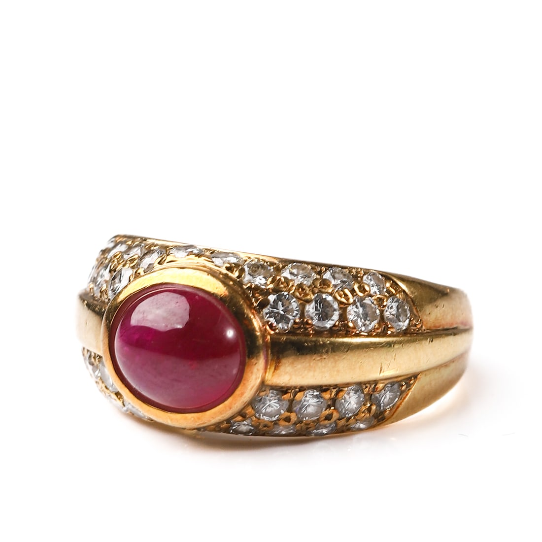 A RUBY AND DIAMOND RING IN 18K GOLD - 3
