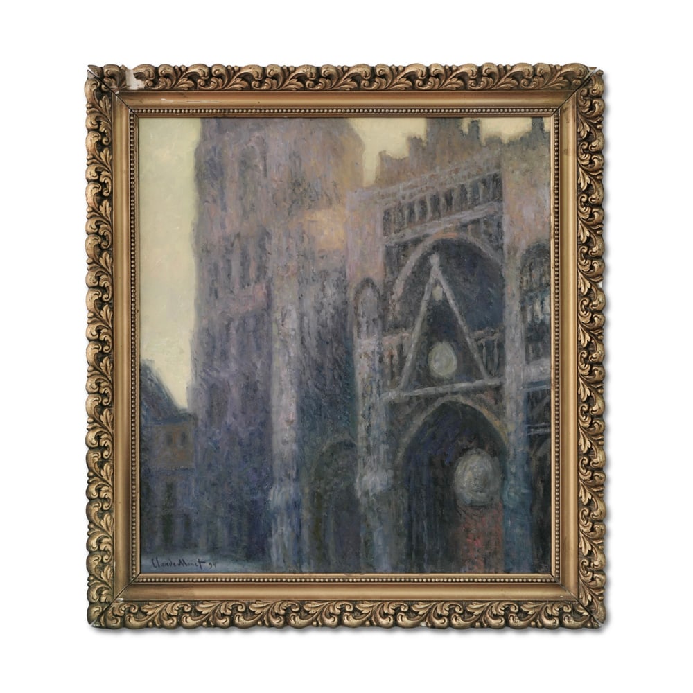 CLAUDE MONET (1840-1926), ATTRIBUTED TO, OIL ON CANVAS: Signed (lower left) Image Dimensions: 27 1/2 x 19 3/4 in (70 x 50 cm) Framed Dimensions: 28 3/4 x 26 3/8 in (73 x 67 cm) This painting comes with COA. Claude Monet, one of the founding figures of