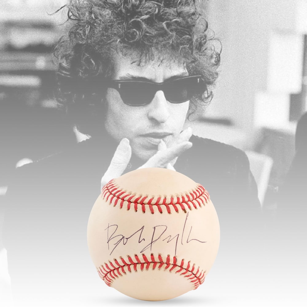 BOB DYLAN SIGNED BASEBALL: Provenance and Authentication: This collectible has undergone a rigorous forensic evaluation. The signatures were carefully analyzed across multiple criteria, including ink deposition, material aging