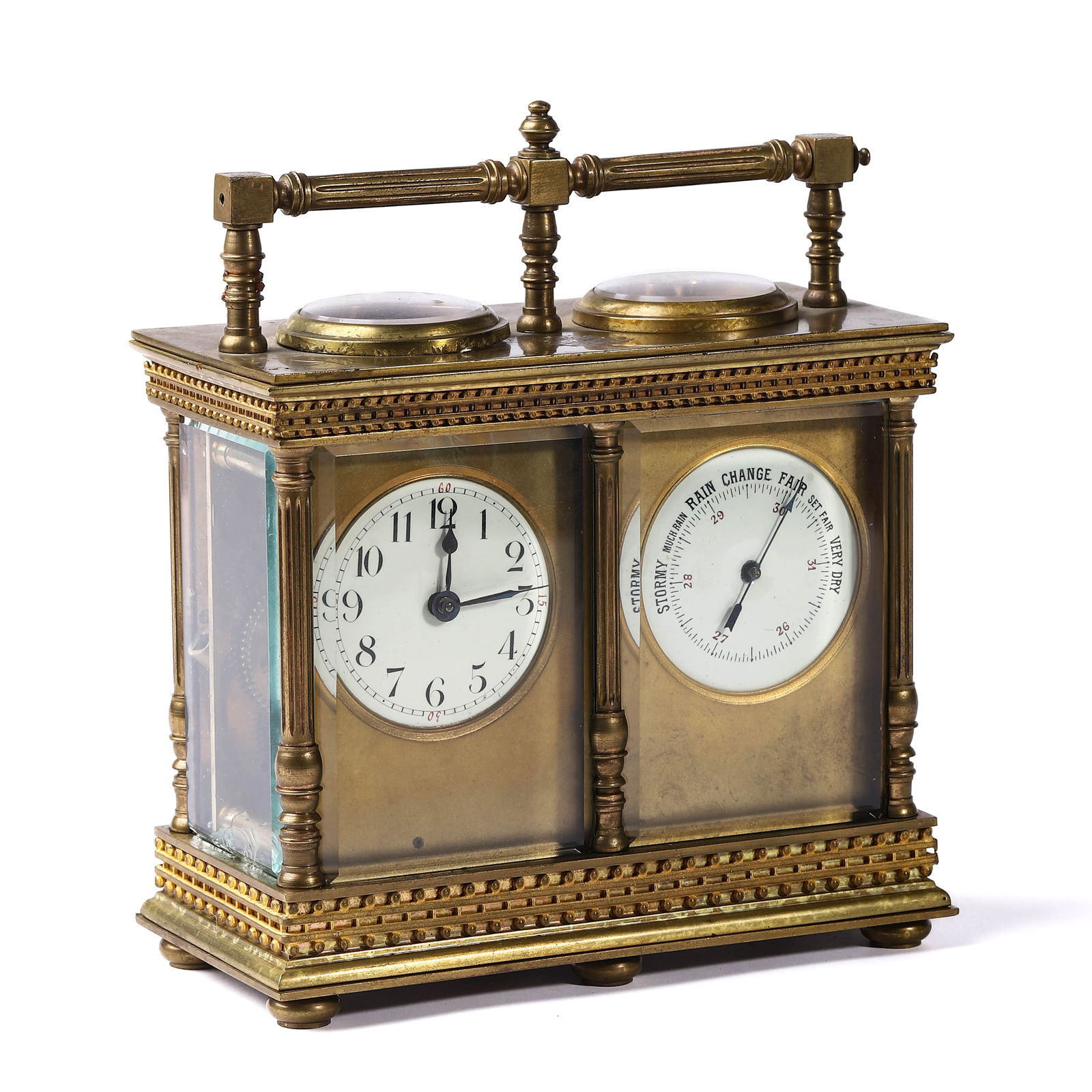 MANTLE CLOCK WITH WEATHER GAUGE. (1 of 9)