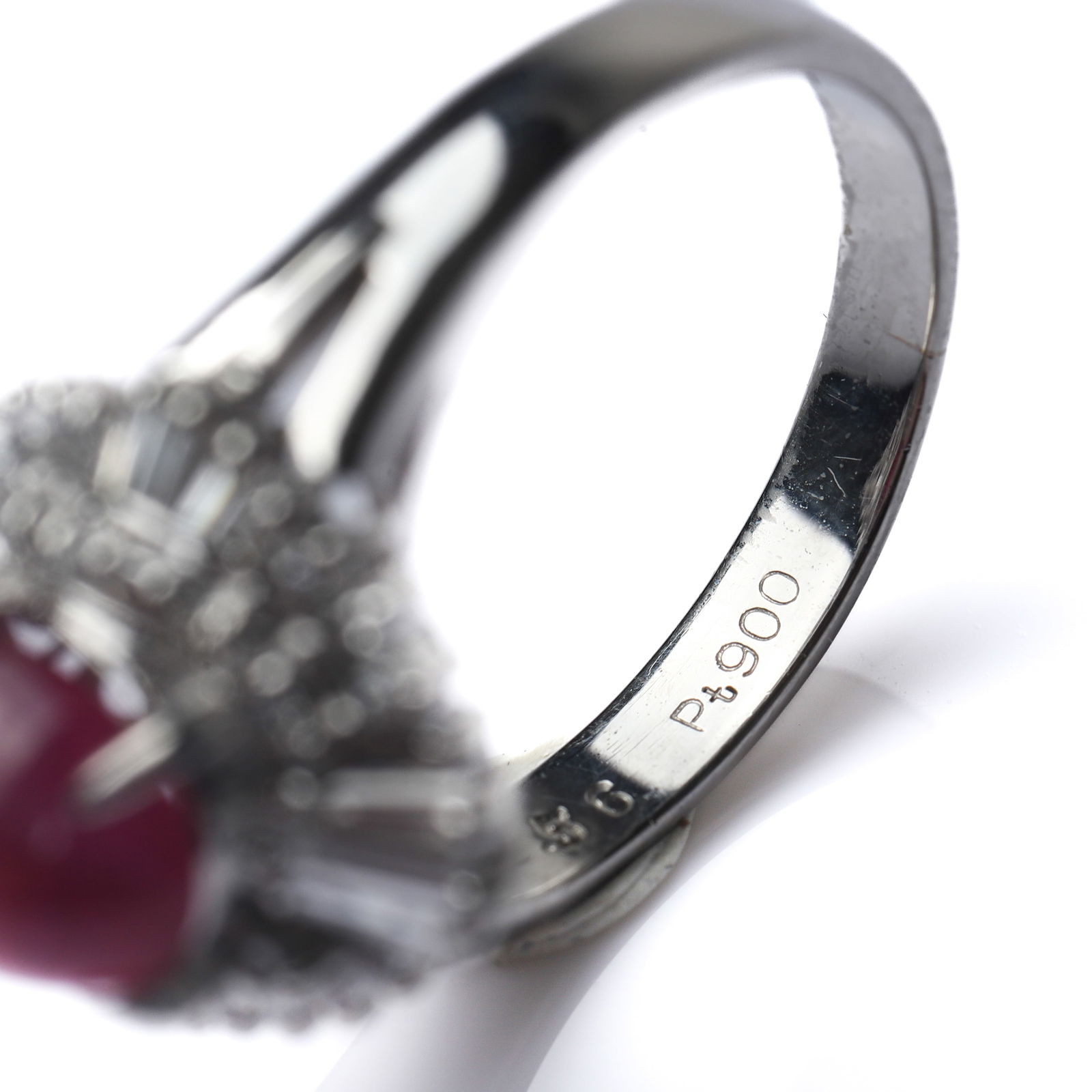 RETRO PERIOD PLATINUM RUBY AND DIAMOND RING - 5