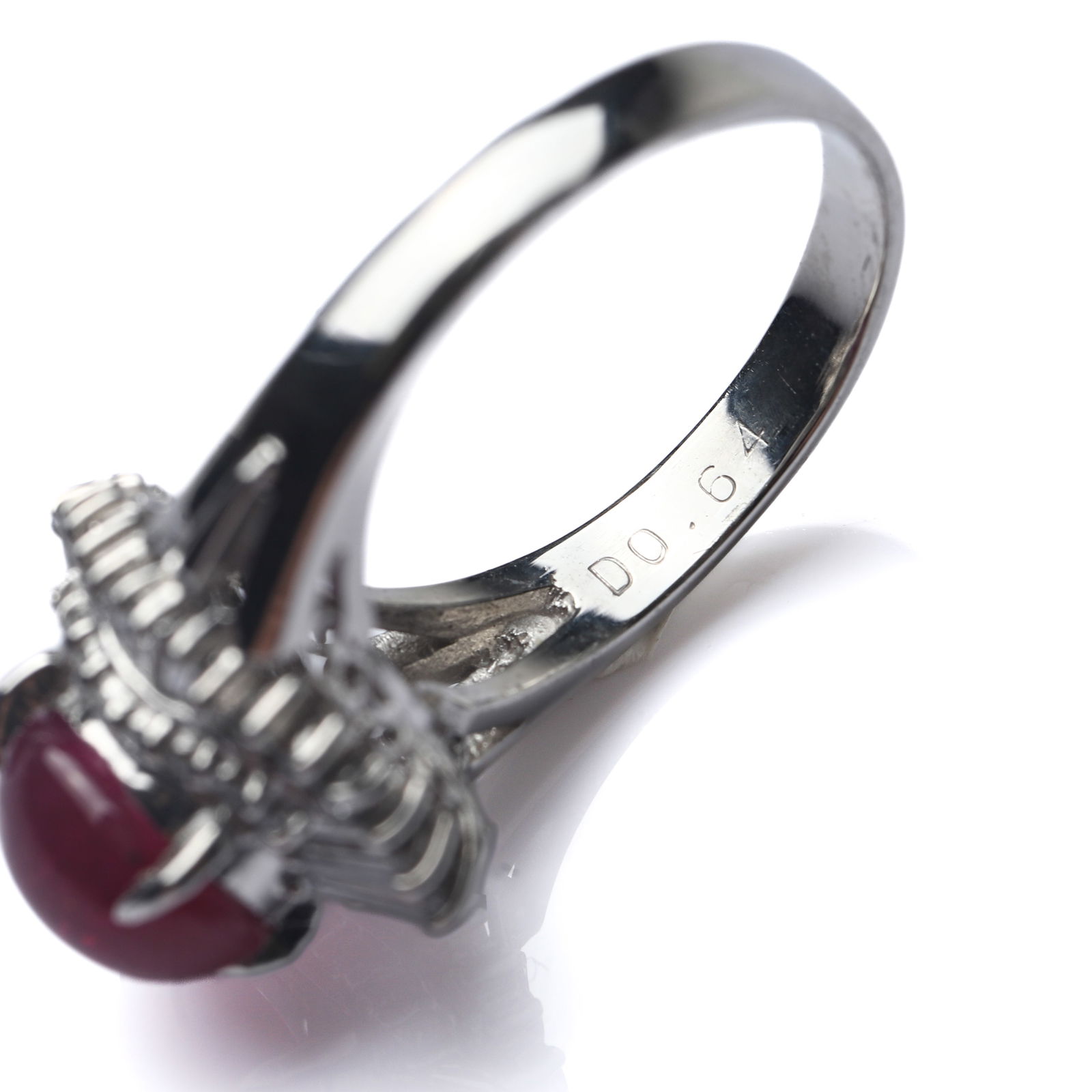 RETRO PERIOD PLATINUM RUBY AND DIAMOND RING - 6