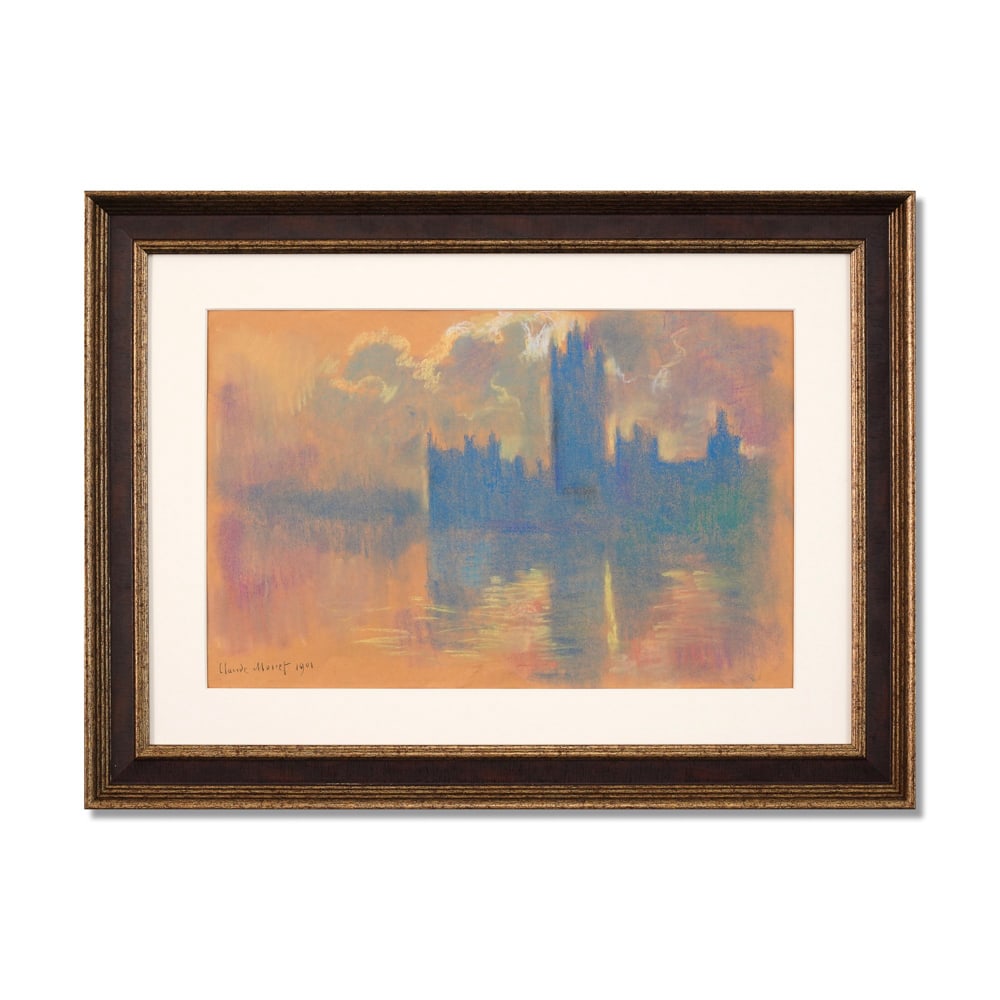 CLAUDE MONET (1840-1926), ATTRIBUTED TO, PASTEL ON PAPER: Signed (lower left) Image Dimensions: 12 1/4 x 19 1/8 in (31 x 48.6 cm) Framed Dimensions: 26 3/8 x 19 3/4 in (67.1 x 50.2 cm) This painting comes with COA. Claude Monet stands as one of the most