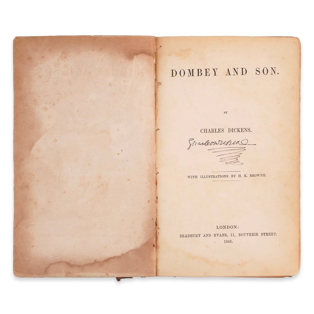 CHARLES DICKENS SIGNED BOOK - DOMBEY AND SON - 4