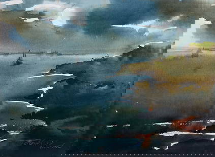 PARESH MAITY - UNTITLED (Cornwall Seascape): Paresh Maity (b. 1965), Watercolour on paper, 9 x 12 inches, Signed Lower Left, Year - 1993, Paresh who grew up near the Bay of Bengal always sought to capture nature's most intimate moments. His work