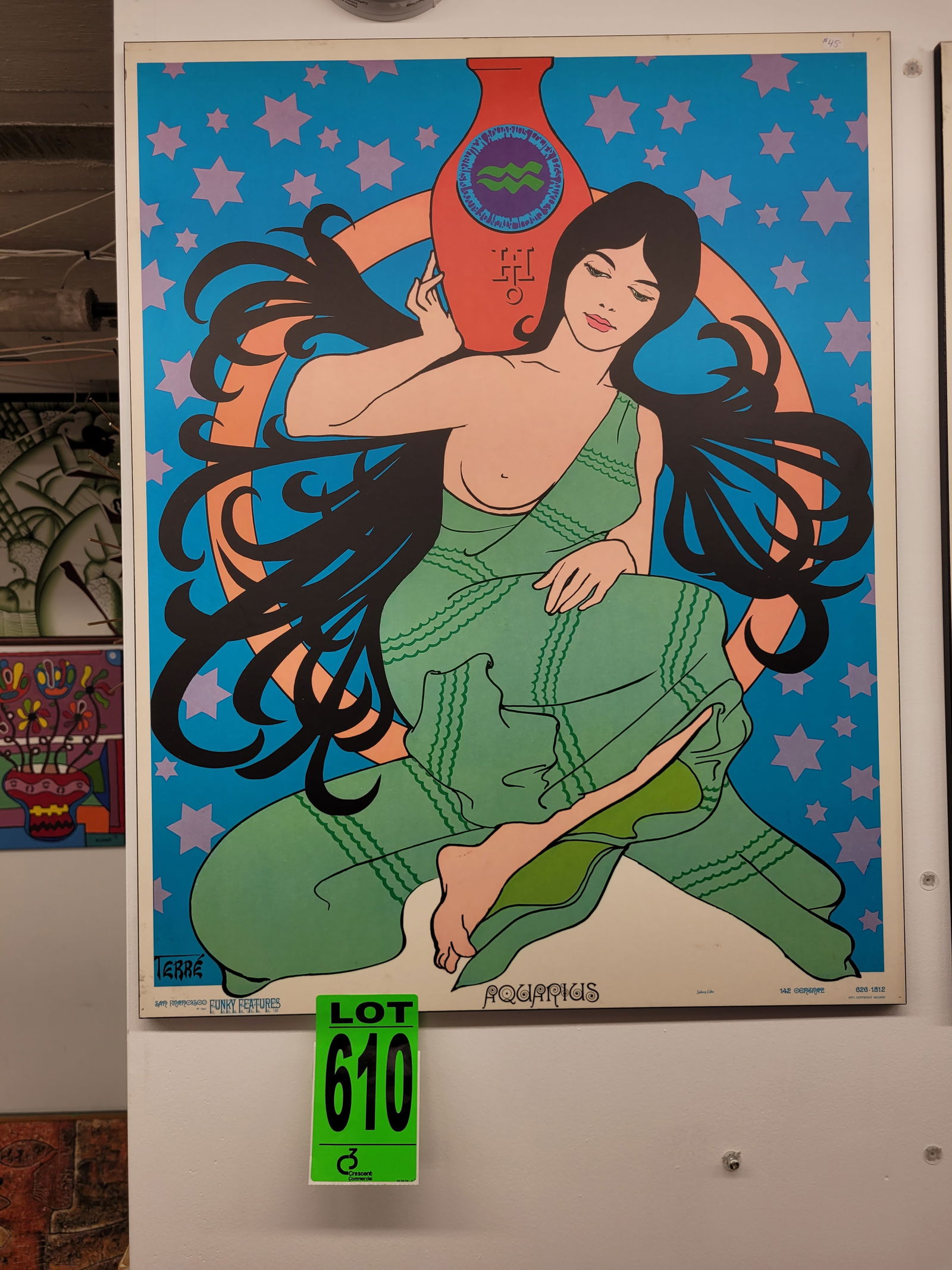 Aquarius Poster, Zodiac Astrology Star Sign, Funky Features, 1967 (1 of 1)