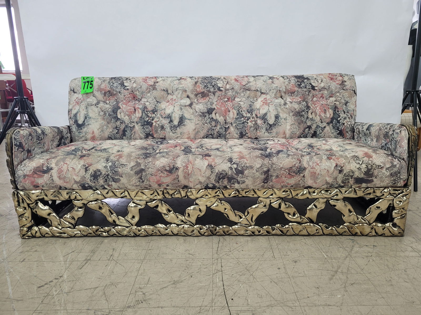 Couch with crome base includes love seat: Couch with crome base includes love seat