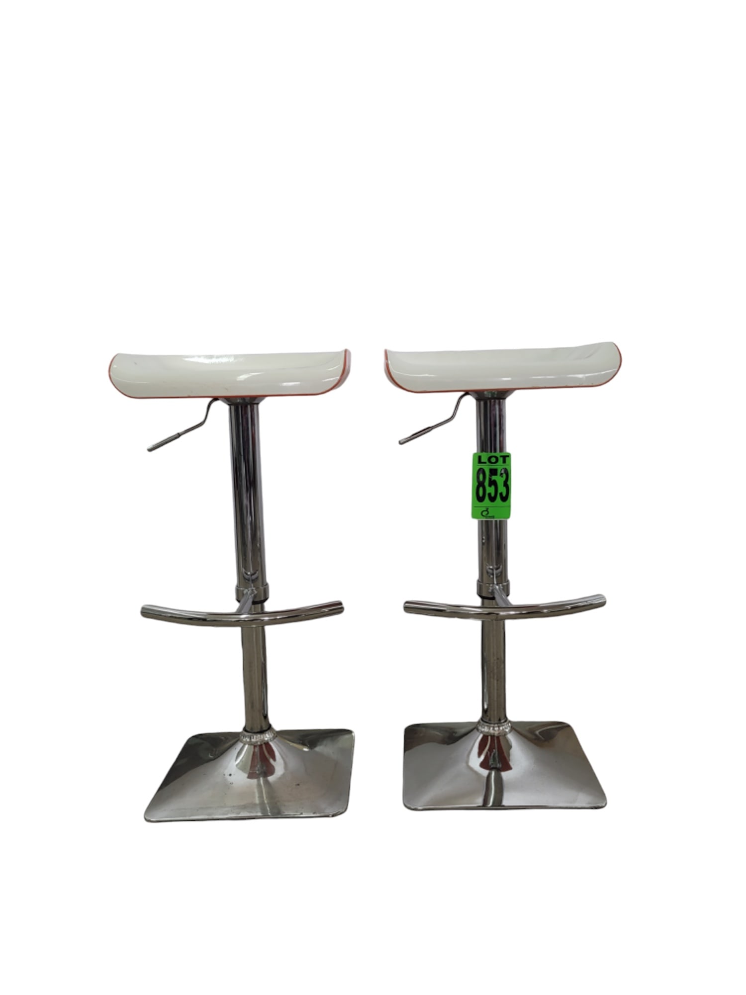 Set of plastic adjustable seated stools : Set of plastic adjustable seated stools
