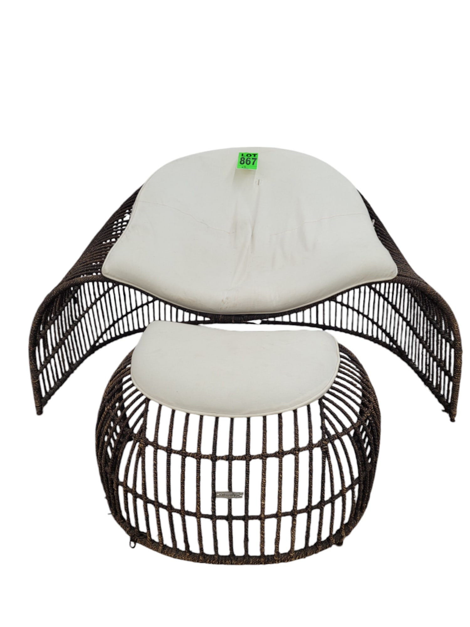Patio lounge chair with matching footrest : Patio lounge chair with matching footrest