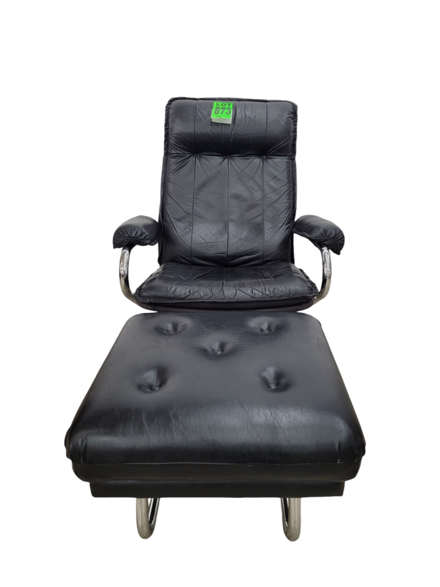 Vintage leather chair and stool : Vintage leather chair and stool