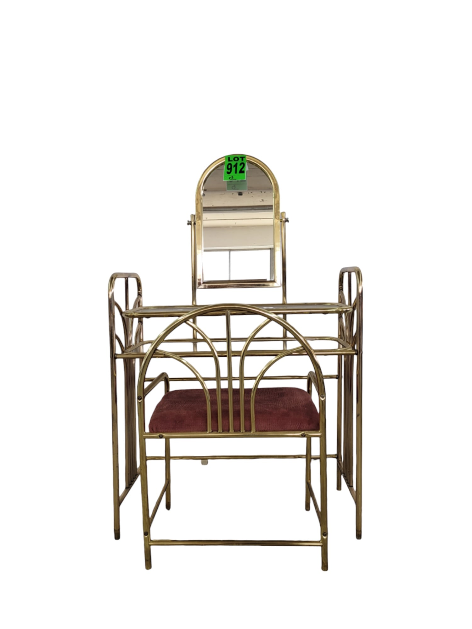 Brass vanity, vanity table with chair  (1 of 3)