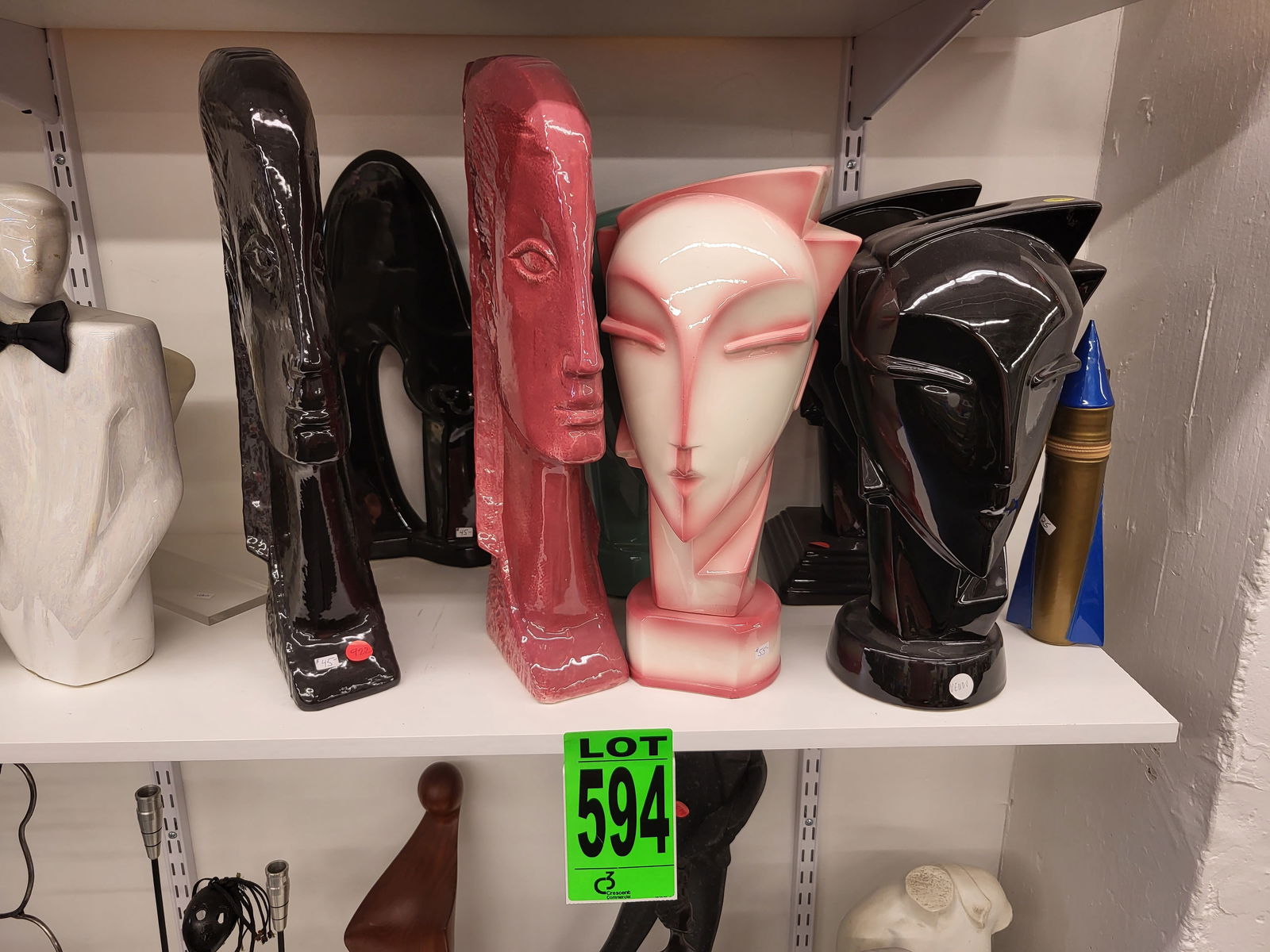 Lot of (24) Art Deco Busts, Ceramic Vases, Abstract Ornaments, Collectible Figurines, 'Laguna (1 of 3)