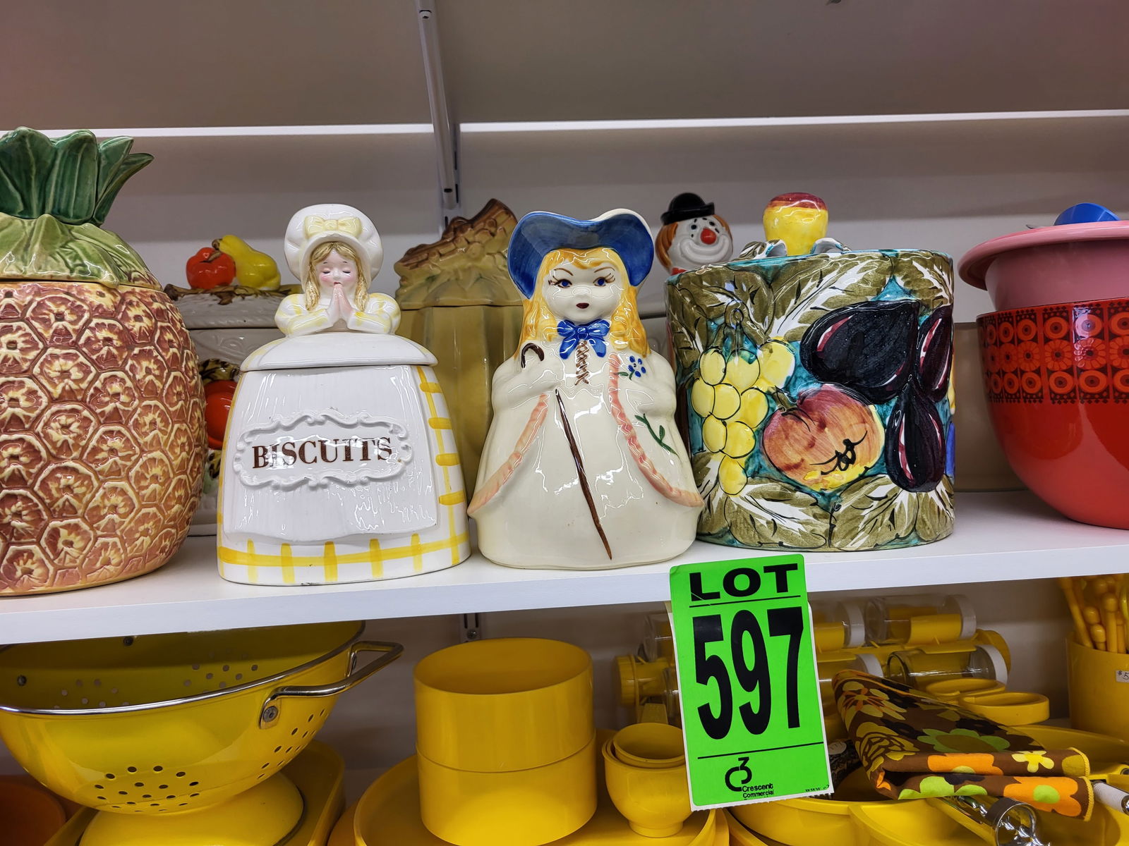 Lot of Ceramic Pottery Pitchers, Jugs & Jars including ' Shawnee Bo Peep', 'McCoy' Pineapple, (2) (1 of 3)