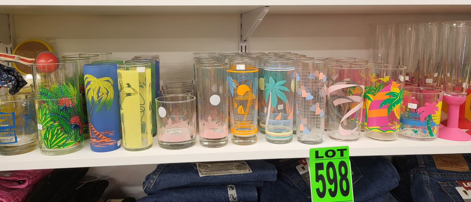 Lot of (120) pcs of  Vintage servingware including (60) 'Bodum' plastic champagne & cocktail glasses (1 of 2)