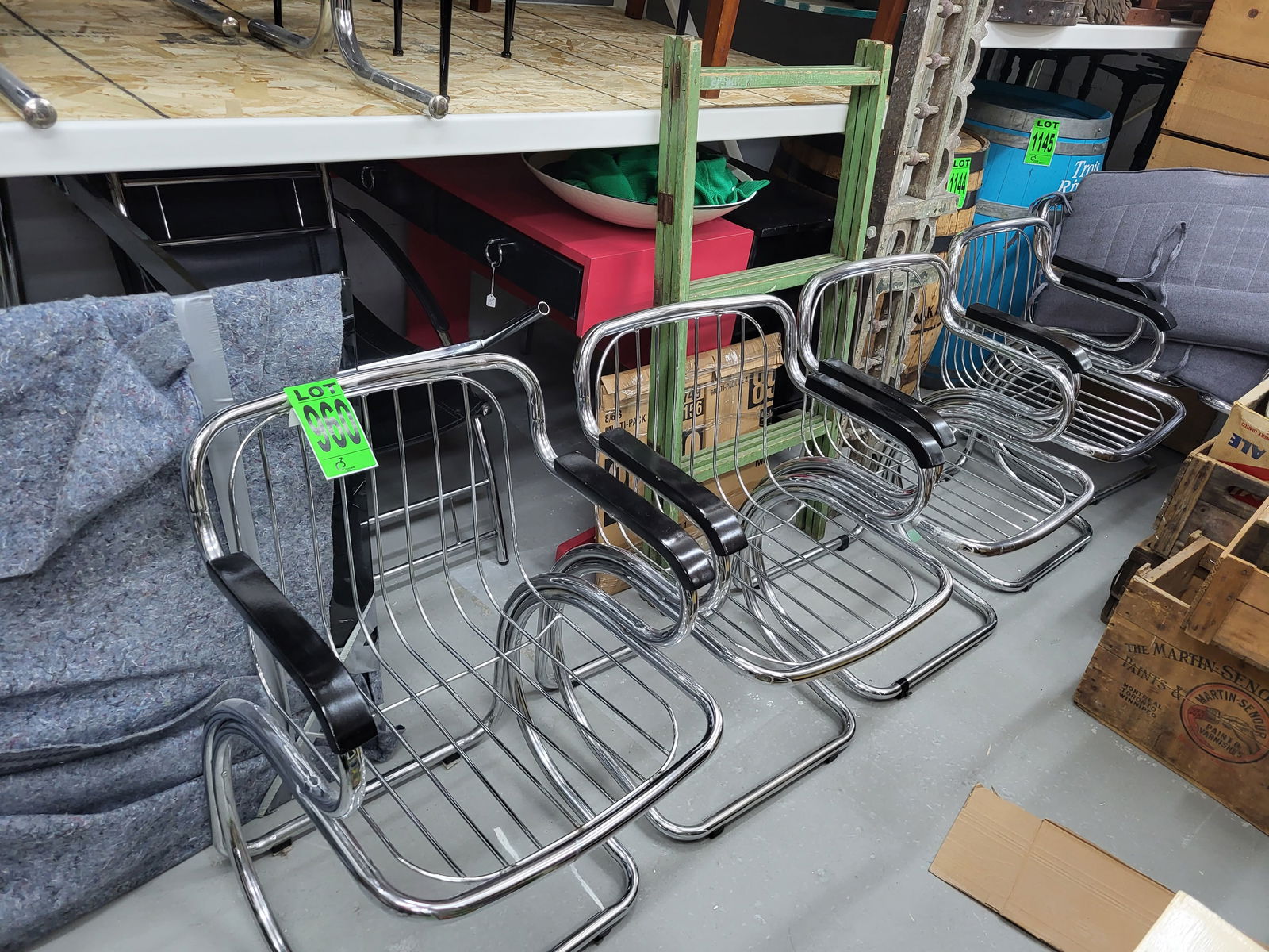 Lot of (6) Gastone Rinaldi-style Chrome Armchairs, with cushions: Lot of (6) Gastone Rinaldi-style Chrome Armchairs, with cushions