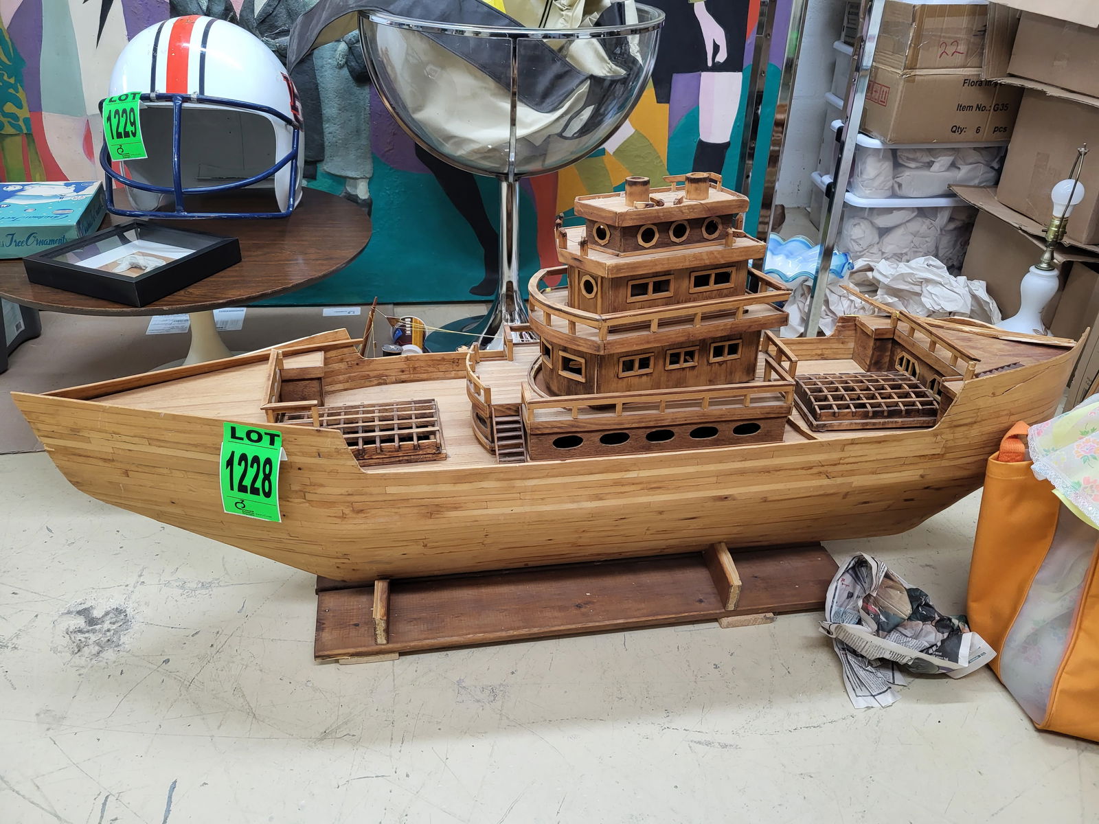 Handmade Wooden Model Ship (1 of 1)