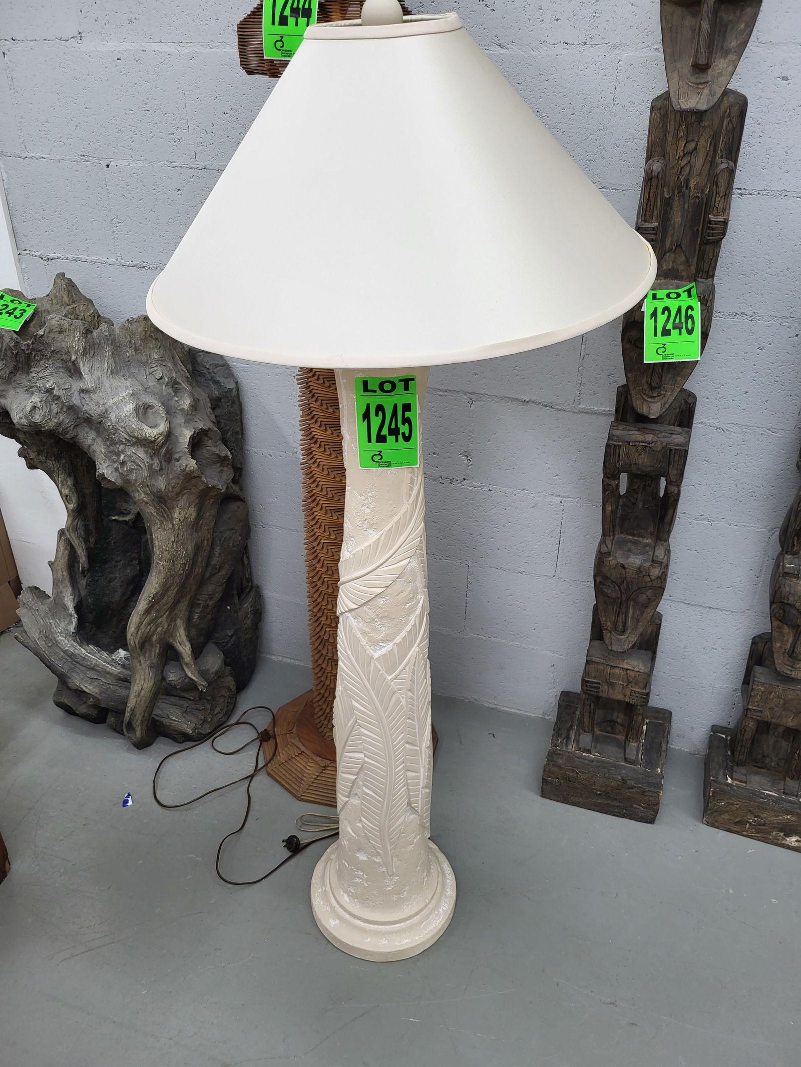 Sculpted Floor Lamp with Leaf Designs (1 of 1)