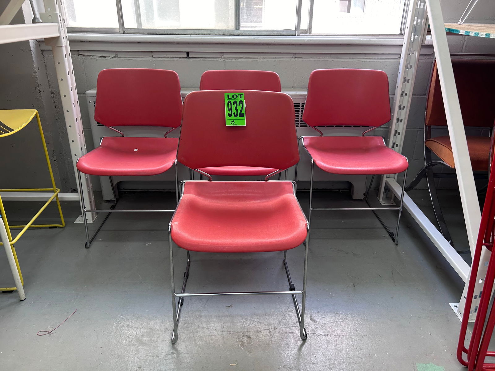 Lot of (4) Vintage Mid Century Modern Matrix Krueger Stackable Chairs (1 of 1)