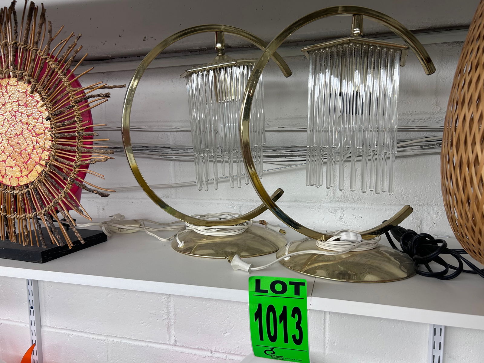 Lot of (2) Matching Lucite and Brass Table Tamps: Lot of (2) Matching Lucite and Brass Table Tamps