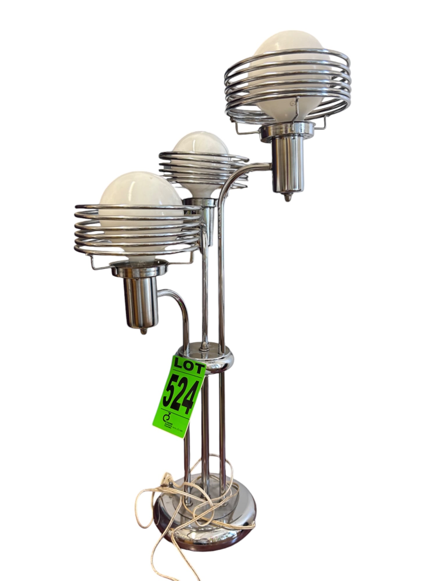 Vintage 1970's 3 Glass eyeball chromed lamp (1 of 1)