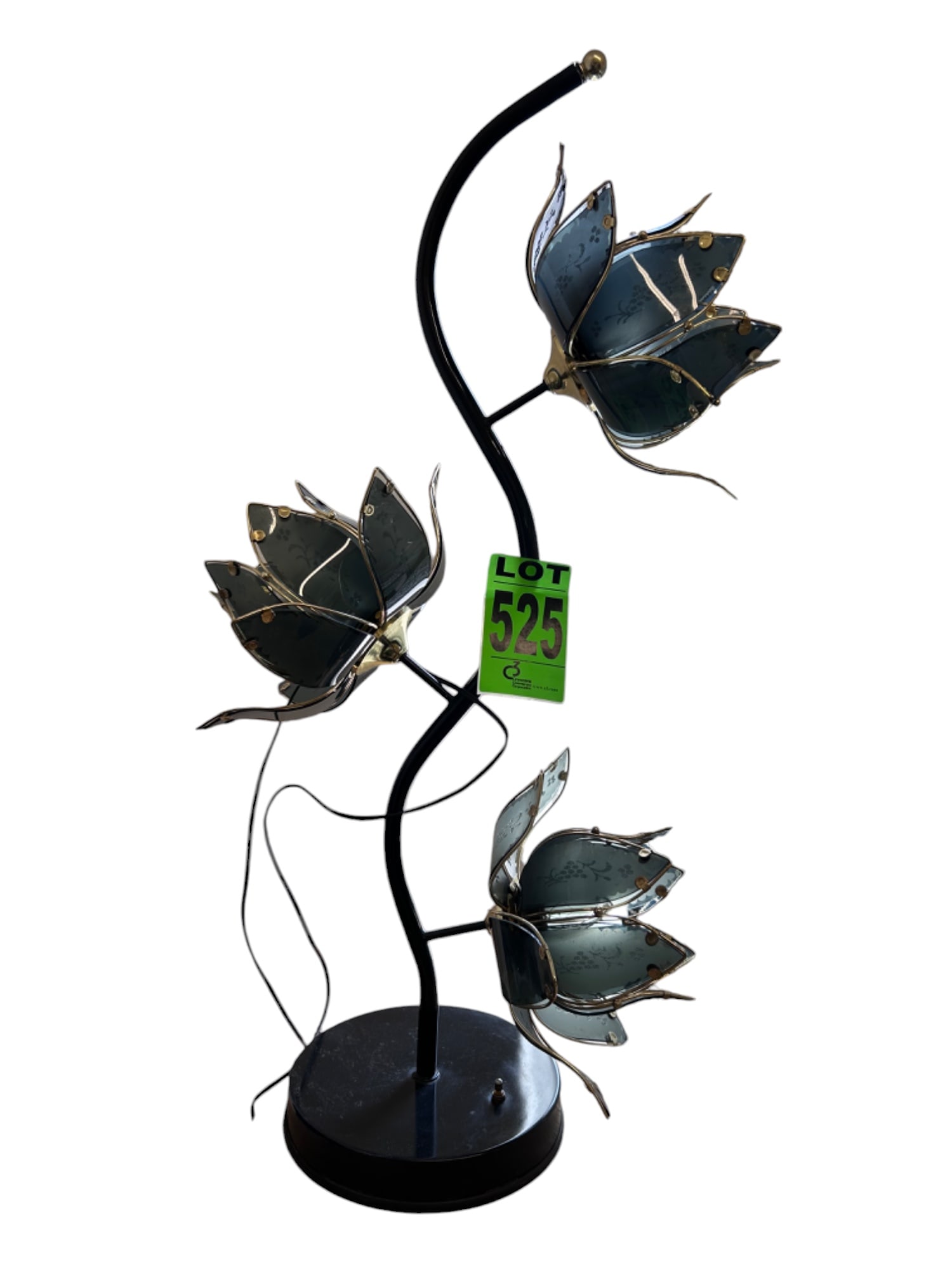 Mid Century Glass Flower Lamp (1 of 1)