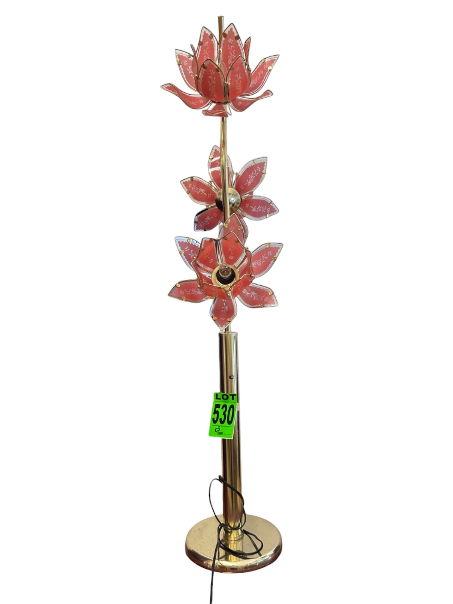 Mid Century Glass Flower Lamp (1 of 1)