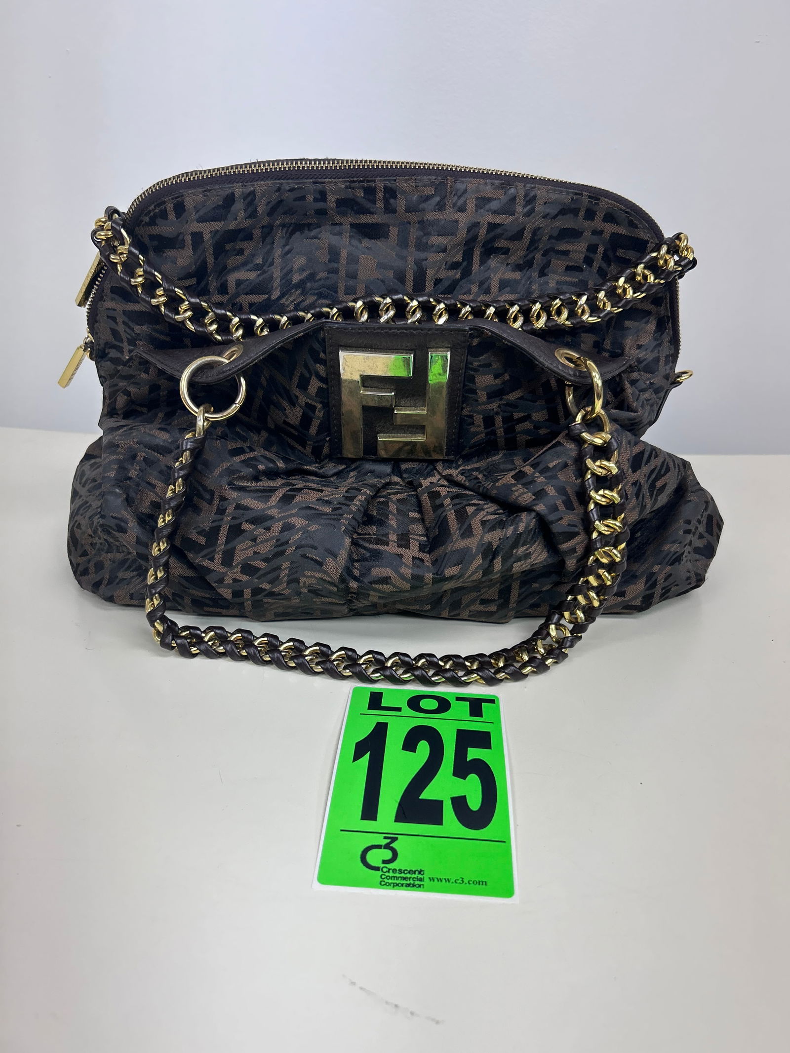 Fendi Vitello cloth handbag (1 of 8)