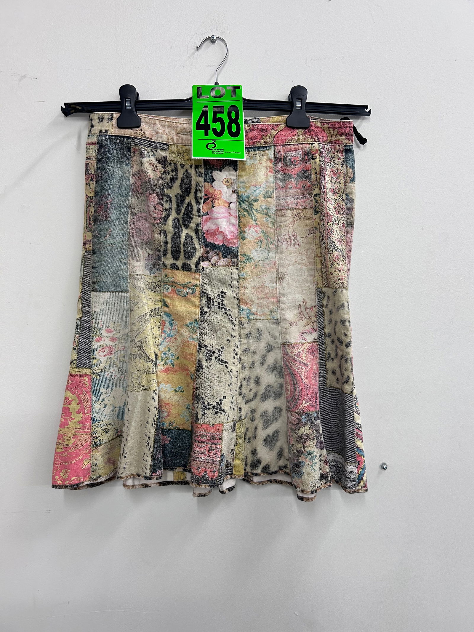 Roberto Cavalli Multicolor lush print denim skirt (1 of 5)