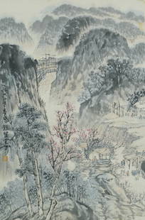 Zhao Wangyun – Landscape Sketch: Mounted 67 cm * 44 cm