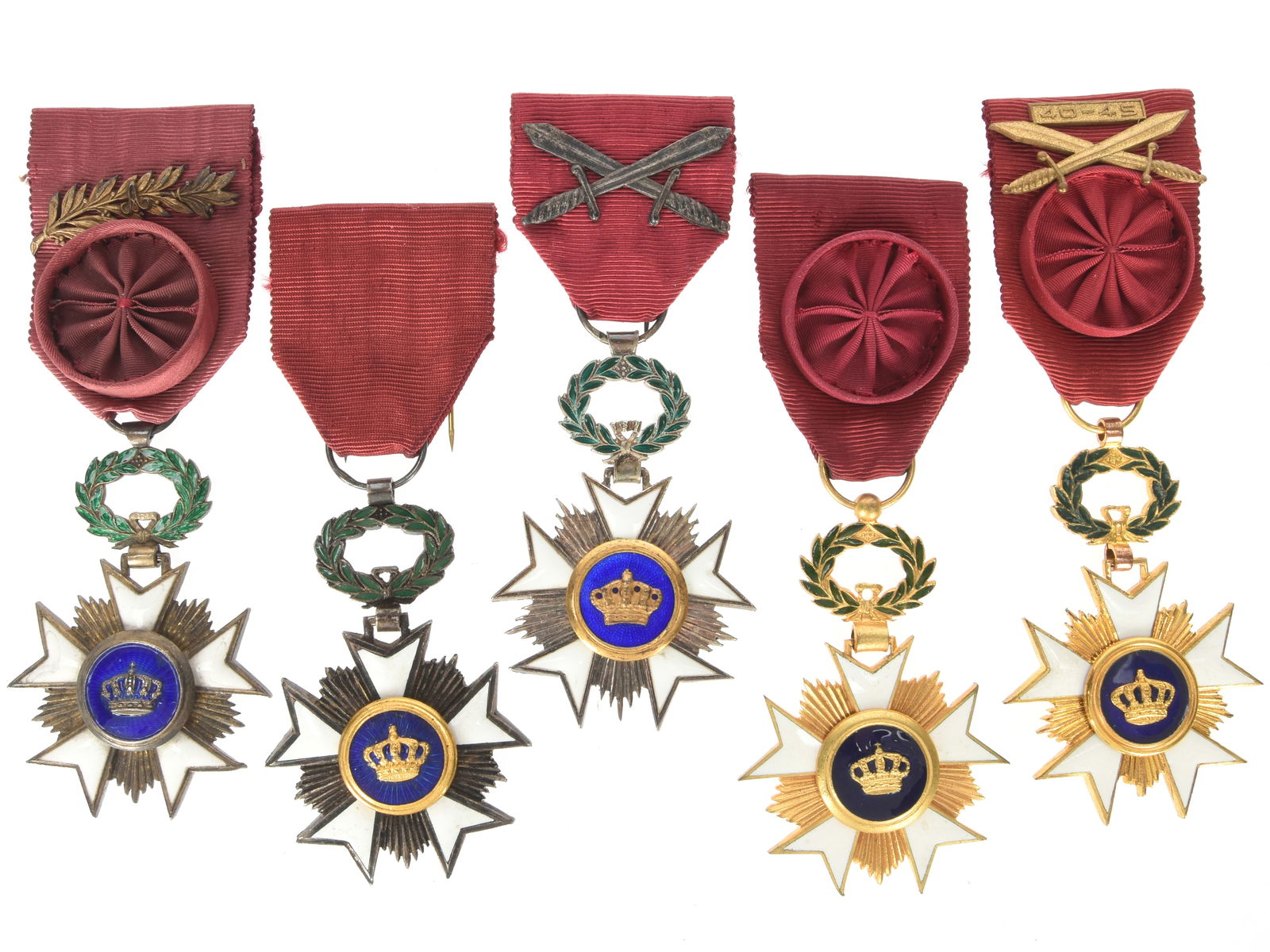 Belgian Order of Crown: Lot of Five (1 of 7)