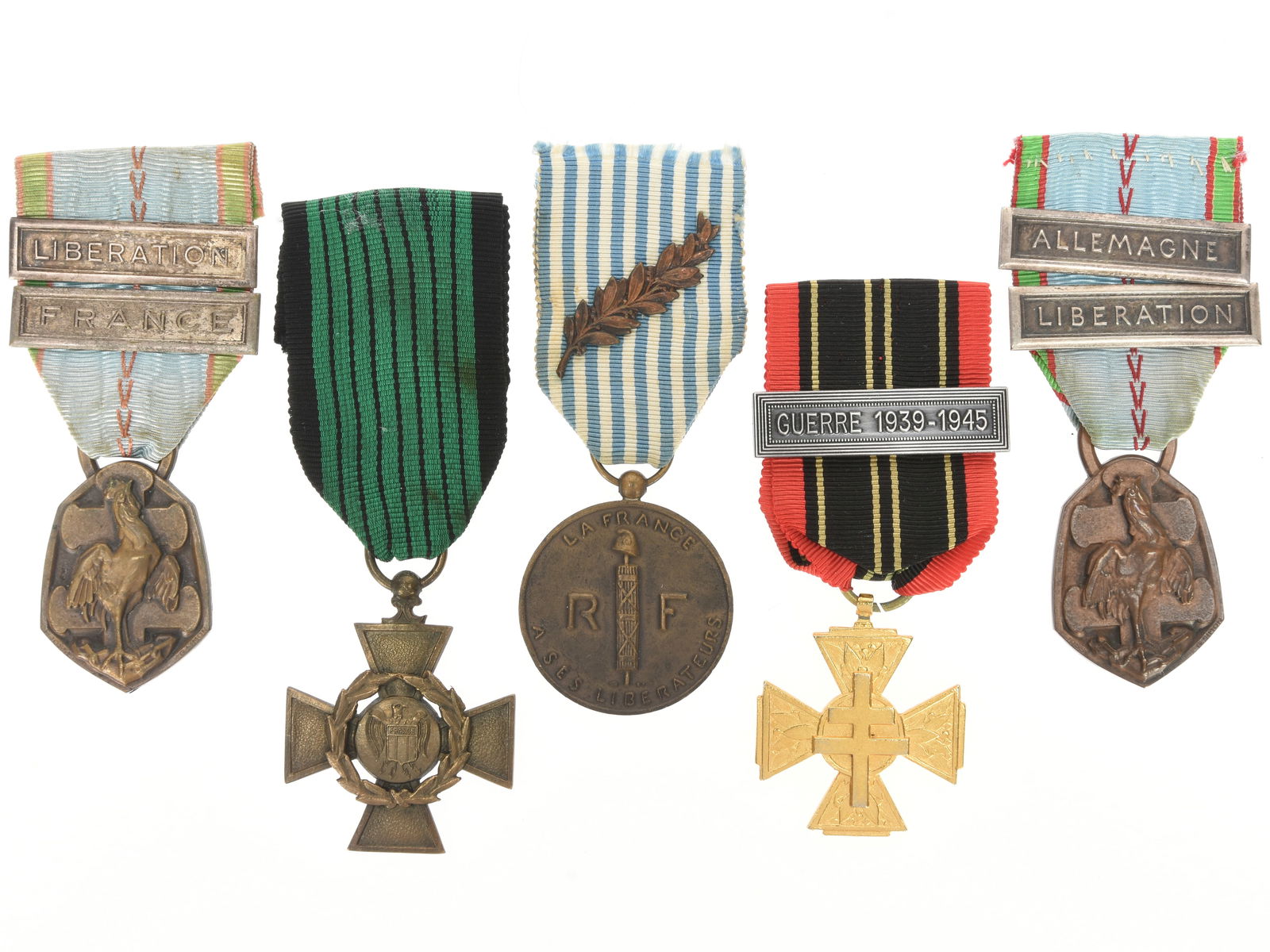 Collection of French World War II Medals: Lot of Five (1 of 8)