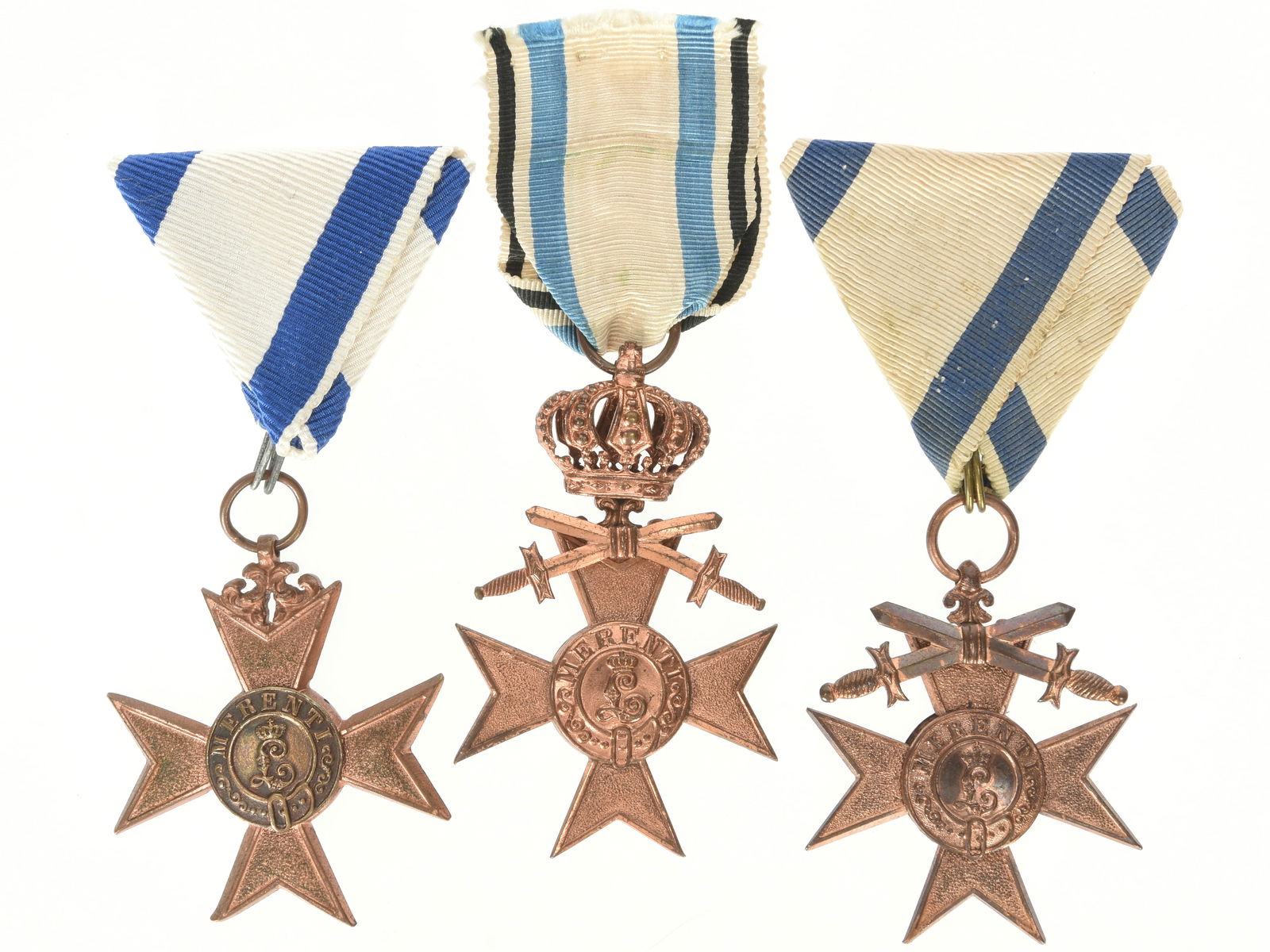 World War I Bavaria Merenti Cross of Military Merit 3rd Class Medals: Lot of Three (1 of 3)