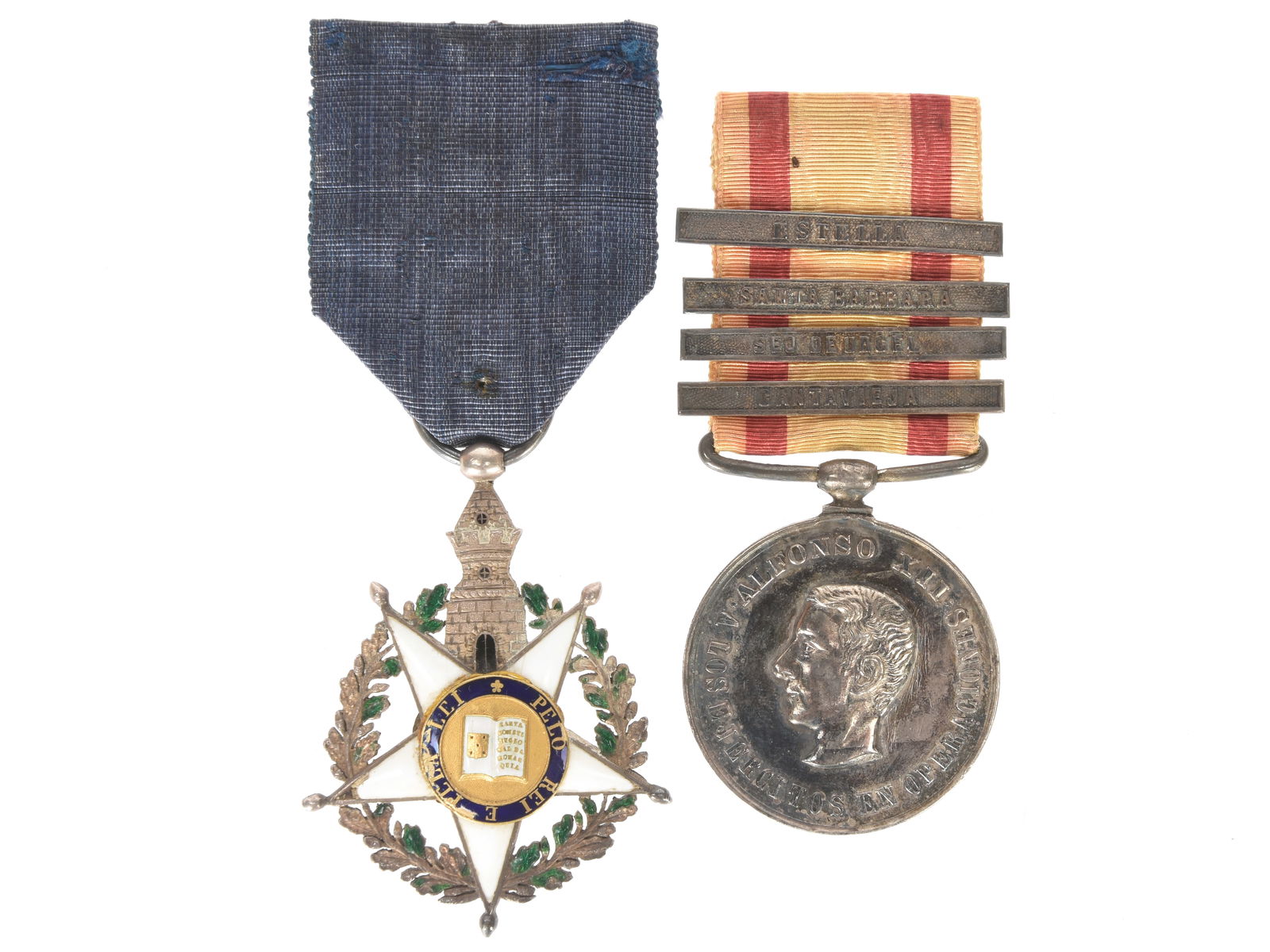 Portuguese Military Order of the Tower and Sword and Spanish Medal of Alfonso XII (1 of 2)