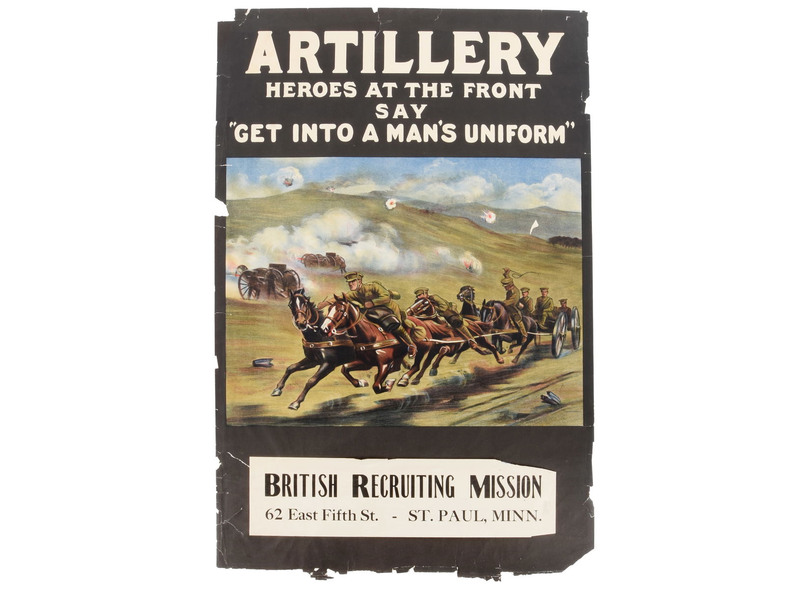 "Get Into a Man's Uniform" Original WWI Canadian Recruiting Poster (1 of 1)