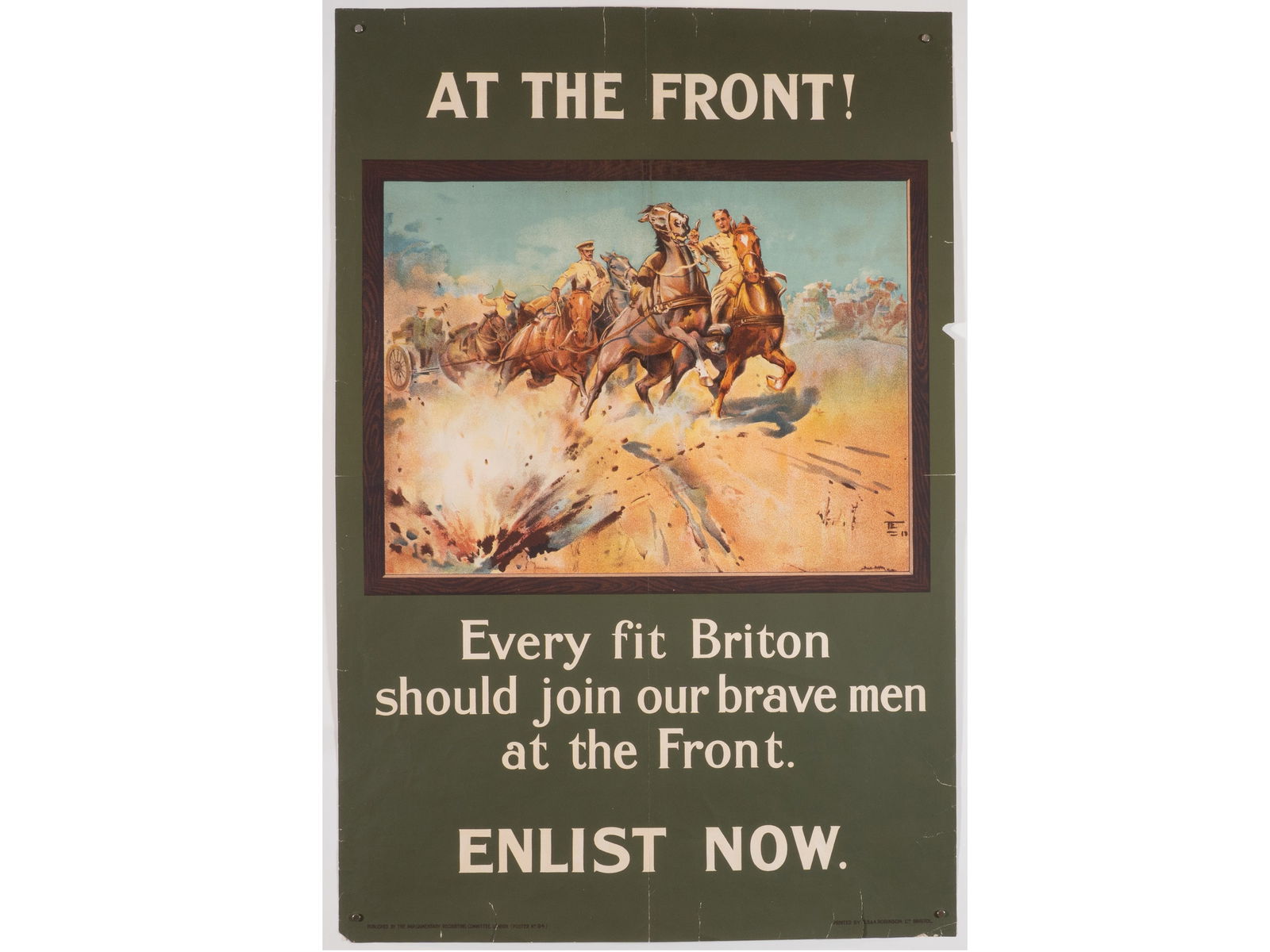 "At the Front!" Original WWI British Recruiting Poster, by Lionel Edwards (1 of 1)